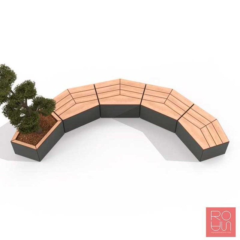 Banqueta urbana modular Le Caire pentagonal